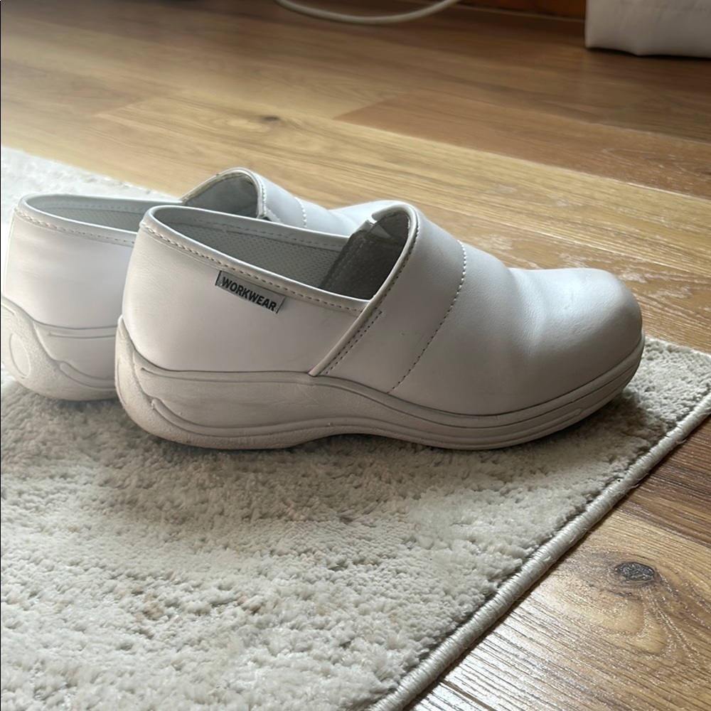 White Slip-On nursing shoes